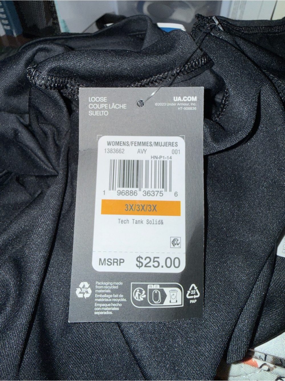 Under Armour Black Women's Tech Tank Athletic Lightweight Top Plus Sized 3X - Picture 2 of 6